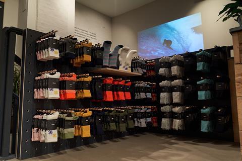 Accessories on display at Finisterre, Covent Garden, London